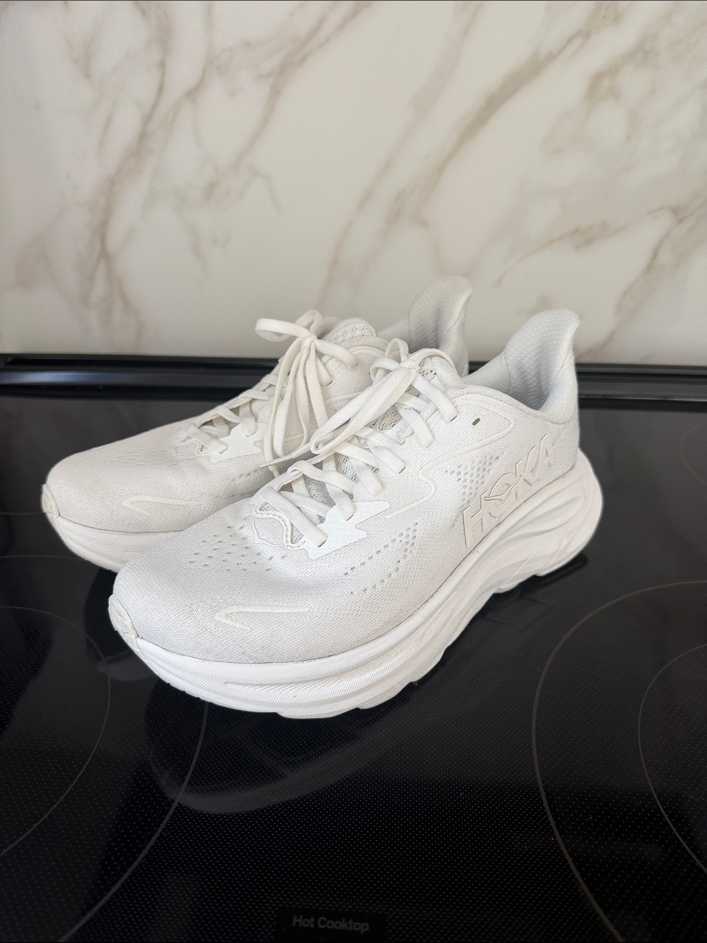 Hoka Clifton 10 Women's All-White Sneakers - worn once!